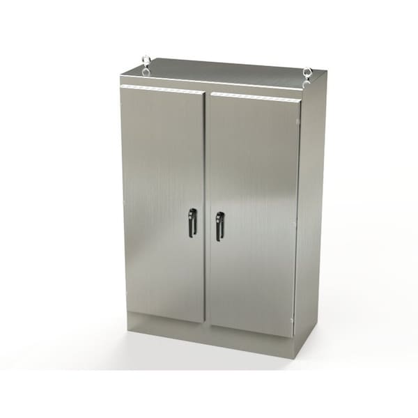 3 Point Latch with Padlock/Keylock Handle Electrical Enclosures, 72 in H, 24 in D, 48 in W